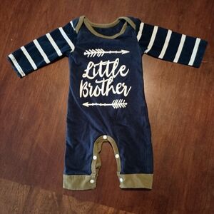 Baby Boys‎ Little Brother Arrow Striped Romper